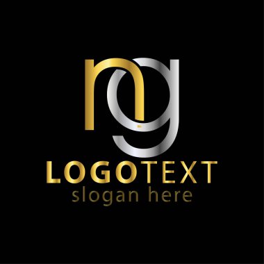 NG ilk harf logo simge vektör şablonu