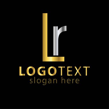 LR ilk harf logo simge vektör şablonu