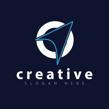 Daire logo simge vektör şablonu ile ok