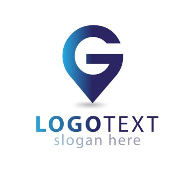 G harfi PIN logo simge vektör şablonu