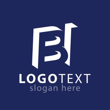 Negatif alan logo simge vektör şablonuyla bi ilk harfi