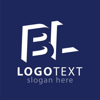 BL ilk harfi ile negatif boşluk logo simge vektör şablonu