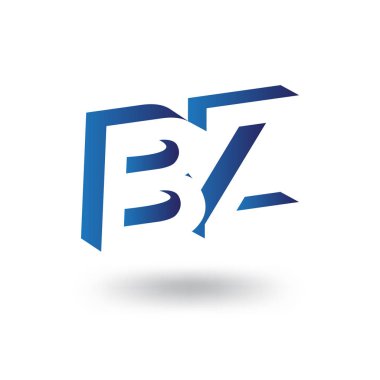 BZ ilk harfi ile negatif boşluk logo simge vektör şablonu