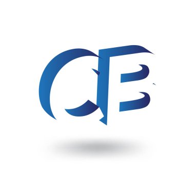 CB ilk harfi ile negatif boşluk logo simge vektör şablonu