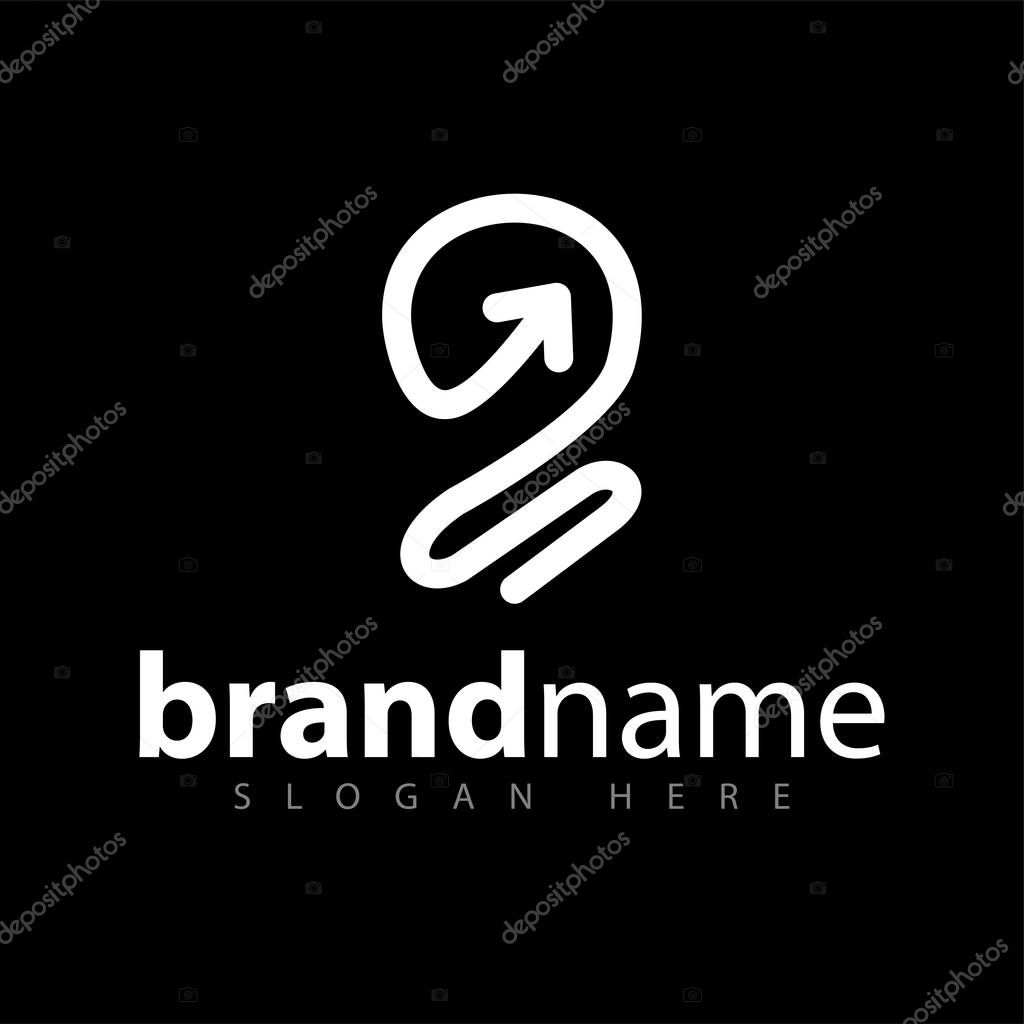 Abstract Line lamp bulb logo icon vector template
