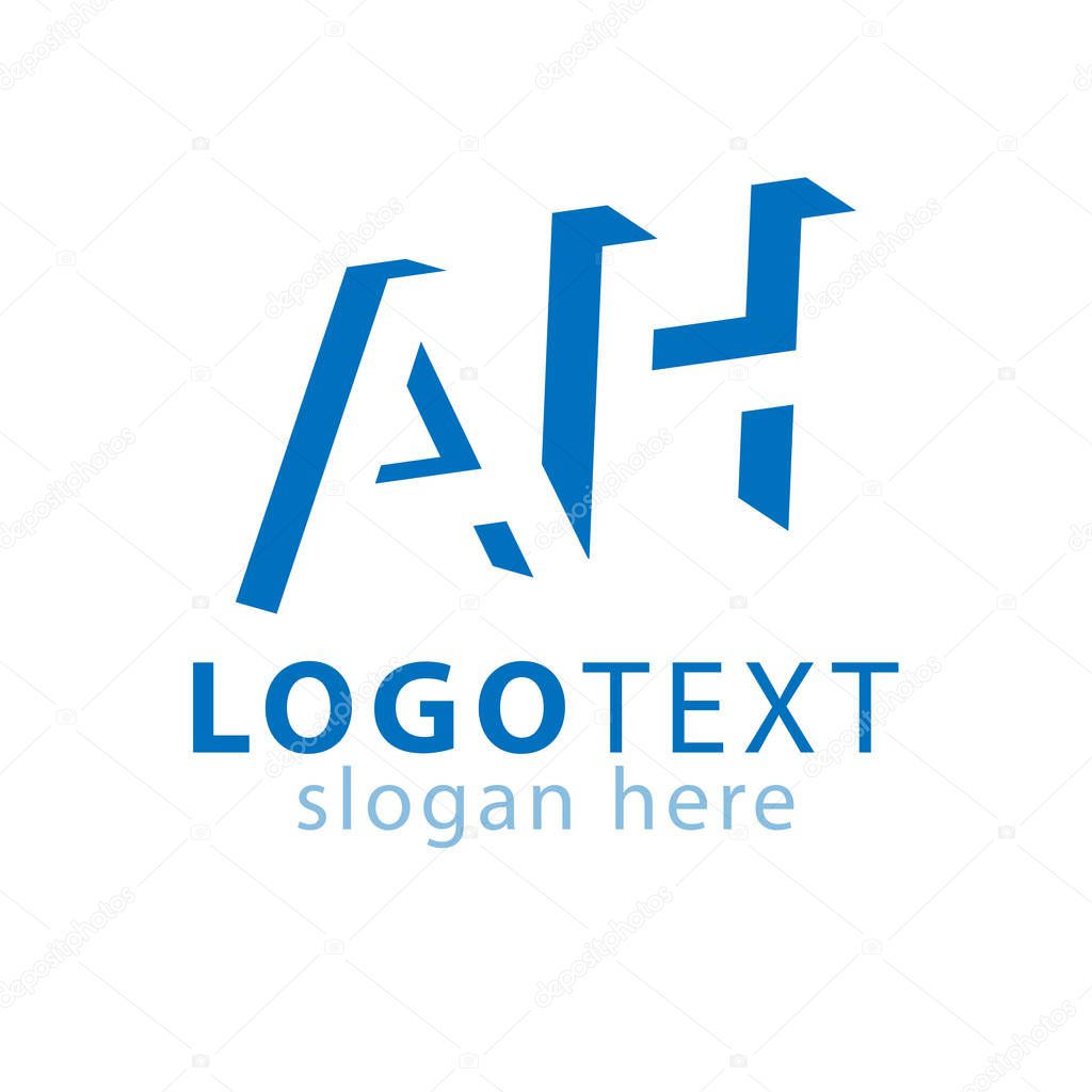 AH initial letter with negative space logo icon vector template