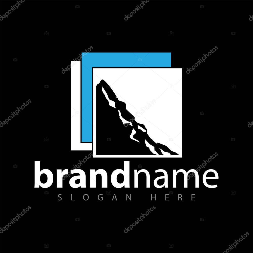 Granite Mountain in square logo icon vector template