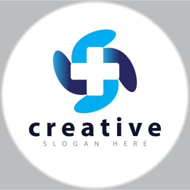 Tıbbi logo tasarım şablonu çapraz