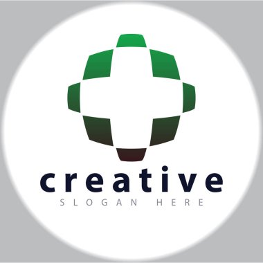 Tıbbi logo tasarım şablonu çapraz