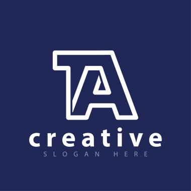 Ta mektup logo tasarım vektör şablonu bağlı