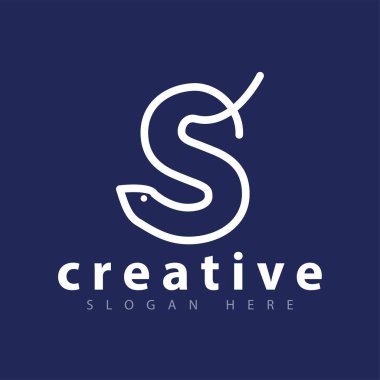 Satırı mektup S yılan Logo vektör şablonu