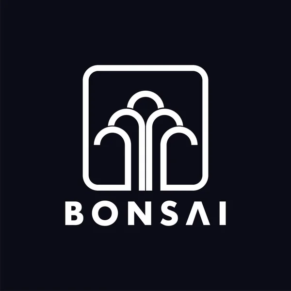 Plantilla Diseño Logotipo Abstracto Bonsai Línea — Vector de stock