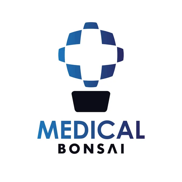 Medical Bonsai Abstract Logo Design Template — Stock Vector