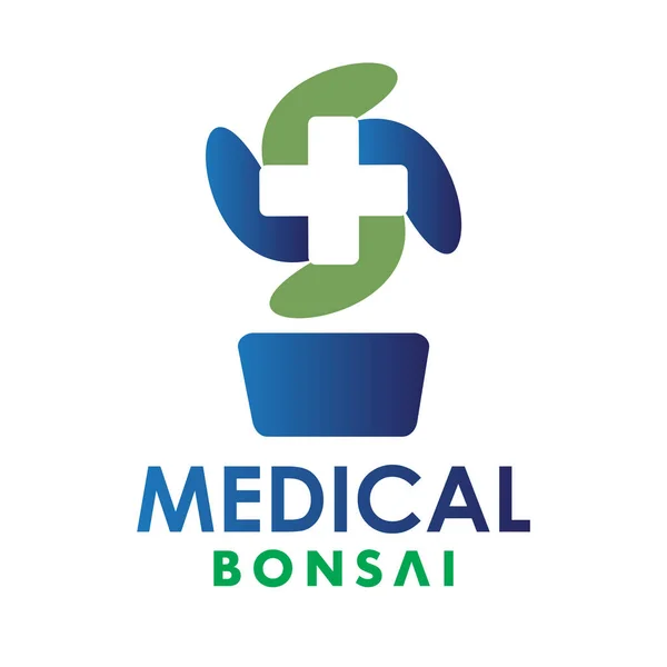Medical Bonsai Abstract Logo Design Template — Stock Vector