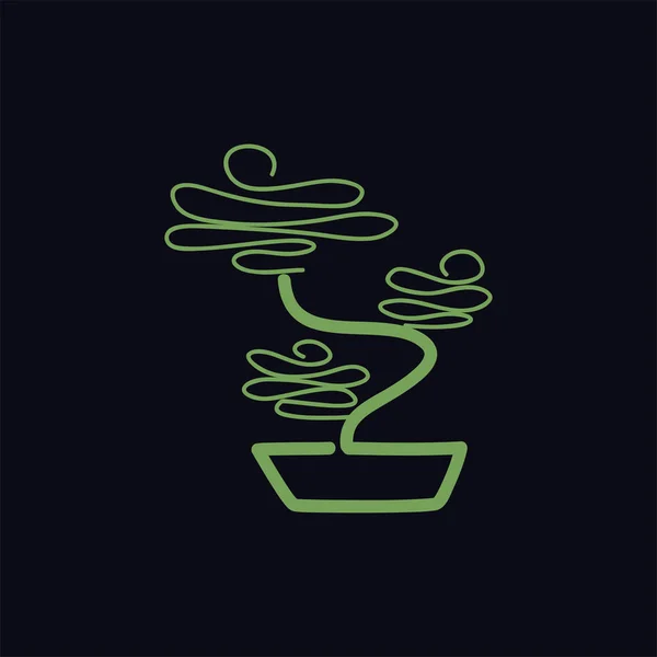 Bonsai Logo Design Vorlage — Stockvektor