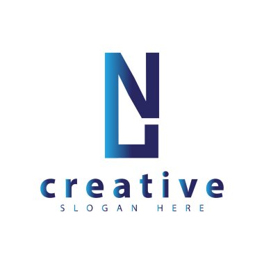 Nu ilk mektup logo simge vektör şablonu