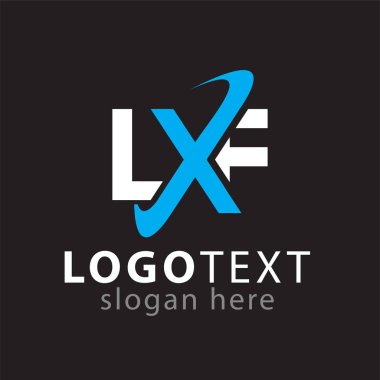 L X F ilk mektup logo simge vektör şablonu