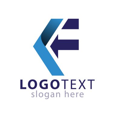 K F ilk harf logo simge vektör şablonu