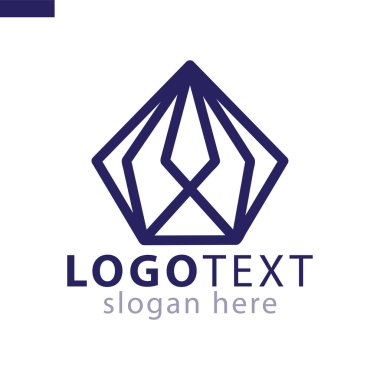 Satırı elmas logo simge vektör şablonu