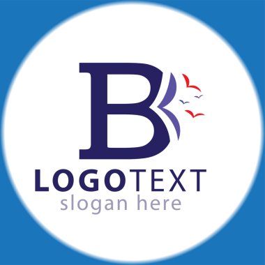 B harfi ile kuş logo simge vektör şablonu