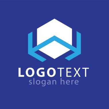 Altıgen logo vektör şablon W harfi