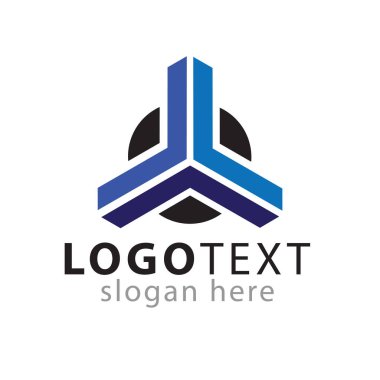 Üçgen ve daire Soyut logo simge vektör şablonu