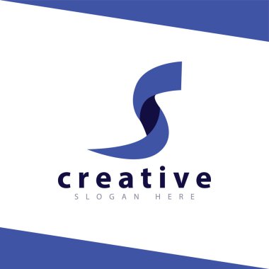 S harfi logo simge vektör şablonu