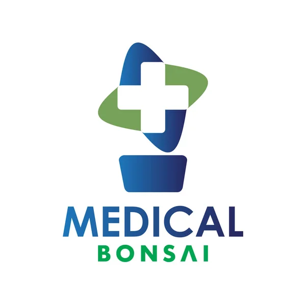 Medical Bonsai Logo Icon Vector Template — Stock Vector