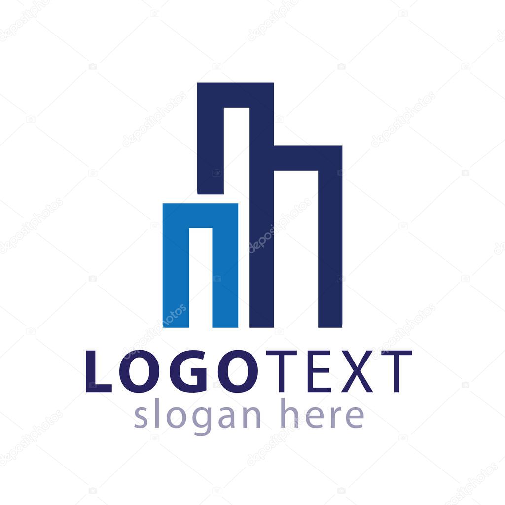 NM Initial letter build logo icon vector template