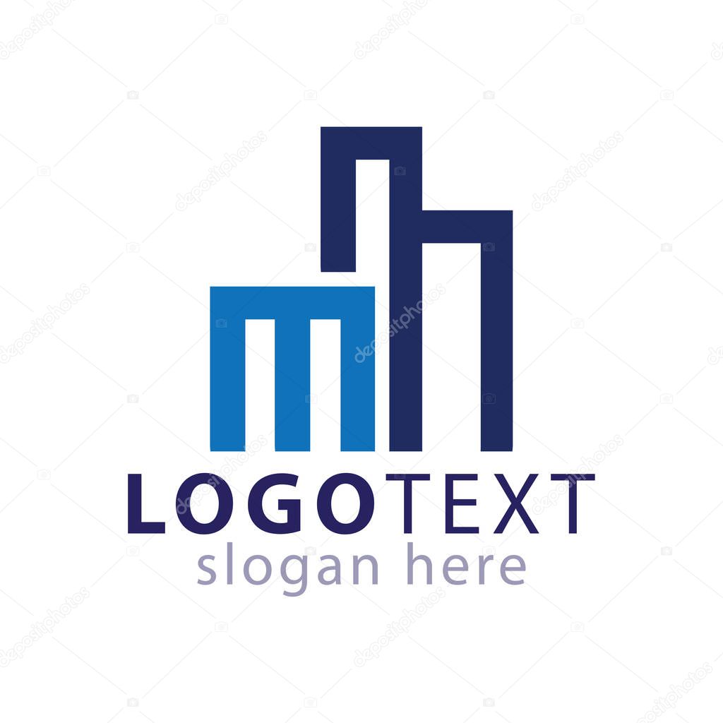 MM Initial letter build logo icon vector template