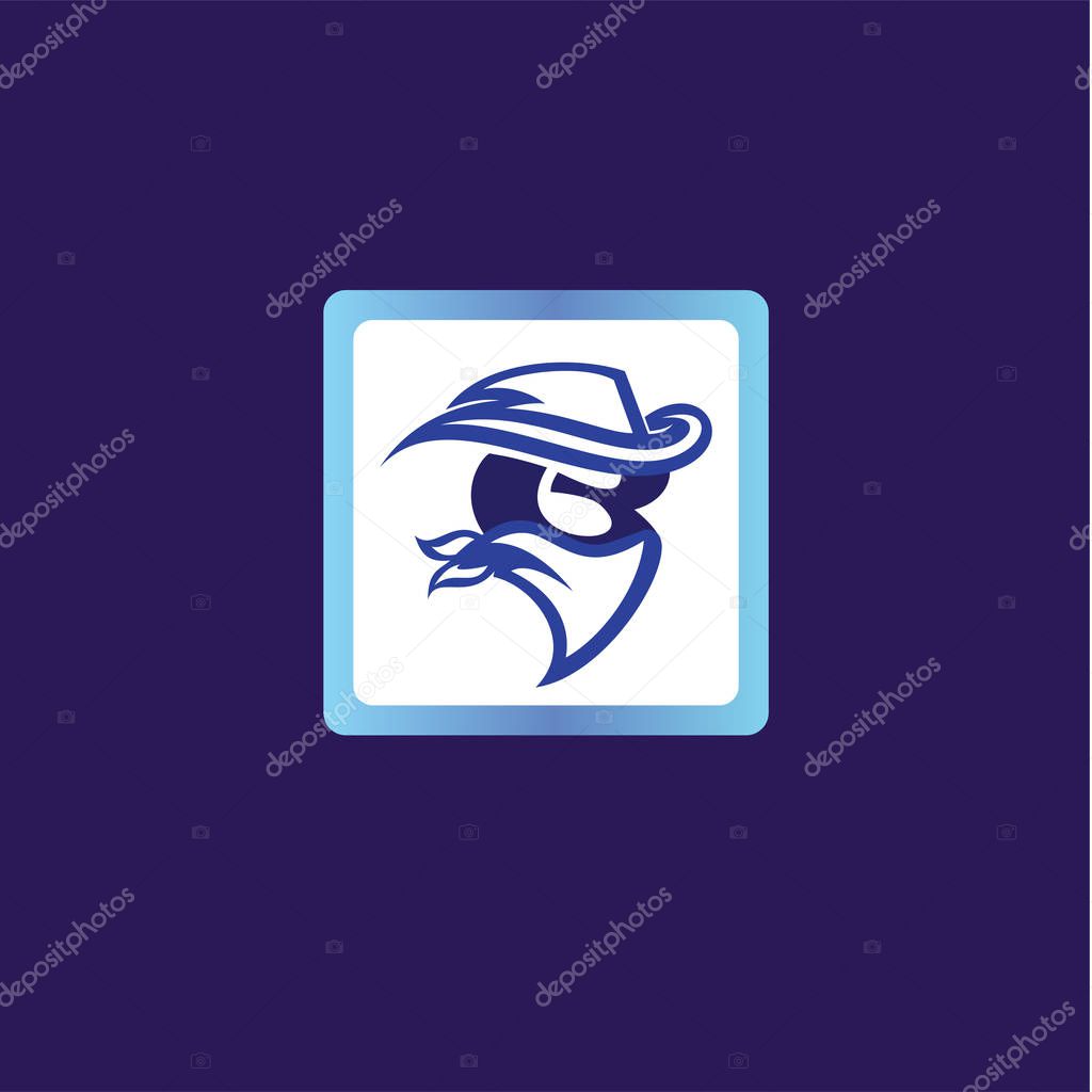 Bob cowboy logo icon vector template