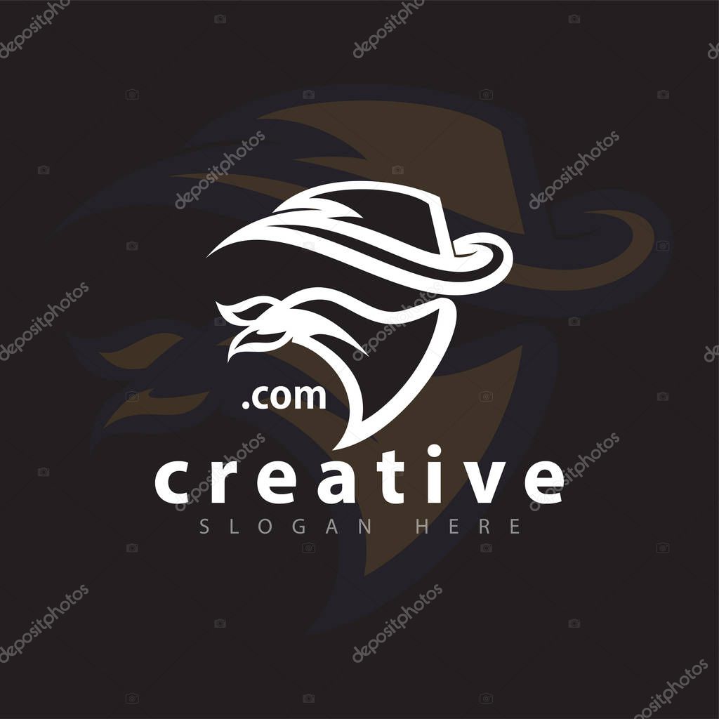 Cowboy head logo icon vector template