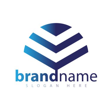 yarı daire logo vektör hisse senedi şablonu soyut v harfi