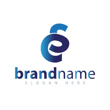 es mektup logo vektör hisse senedi şablonu yuvarlak