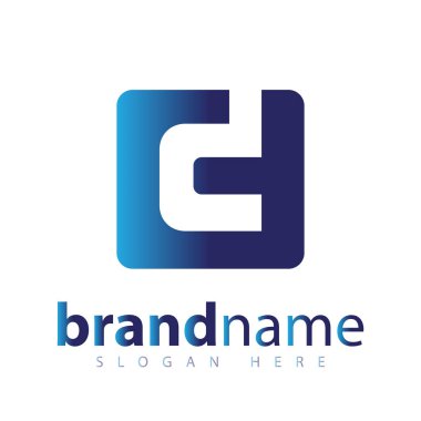 Kare Logo vektör hisse senedi şablonu mektupta CD