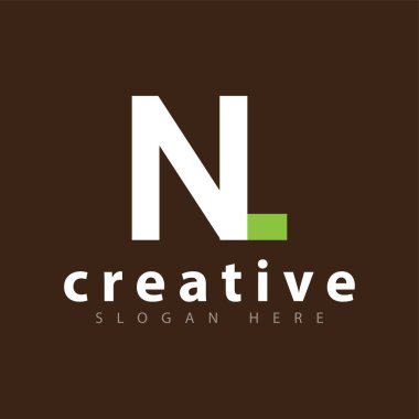 N L harfi bağlantılı Logo vektör şablonu