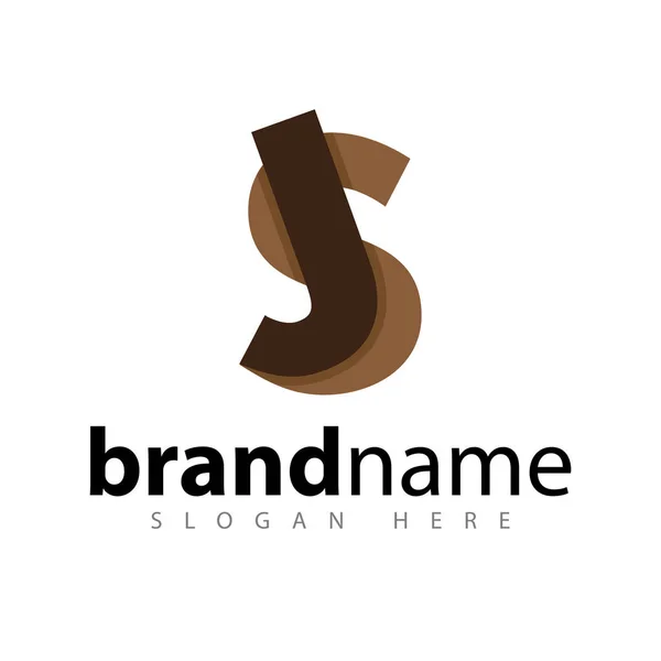 Brief Gekoppelde Logo Vector Voorraad Sjabloon — Stockvector