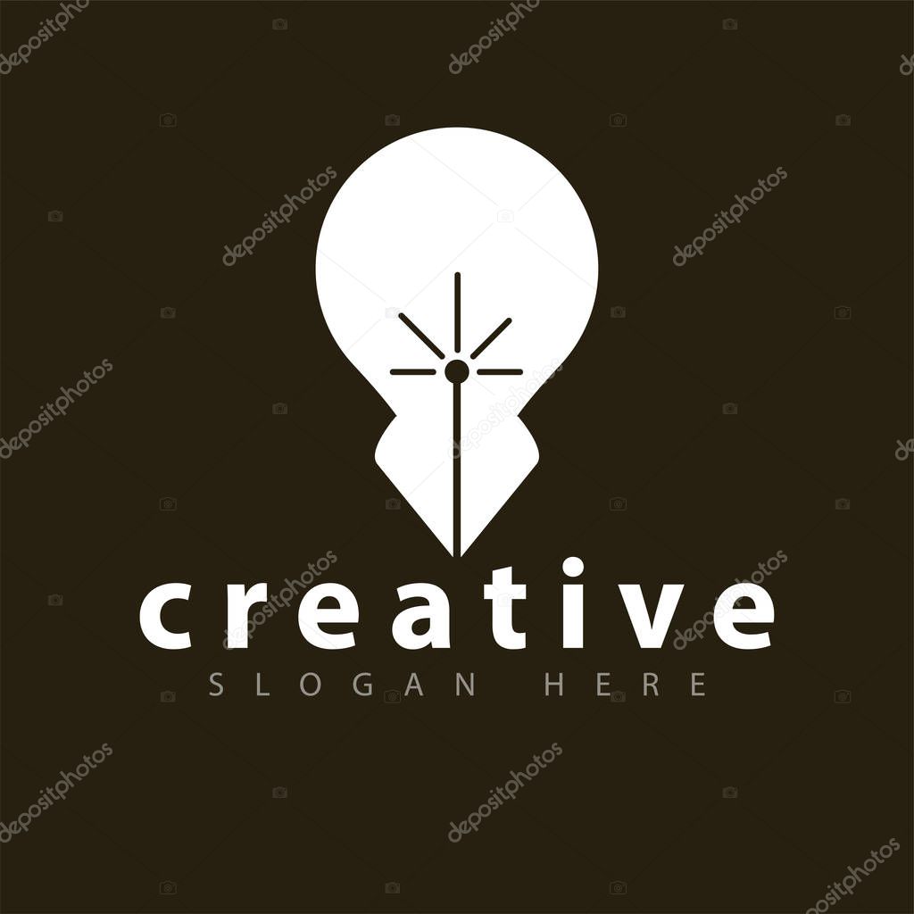 Smart Lamp Pen Logo Design Template