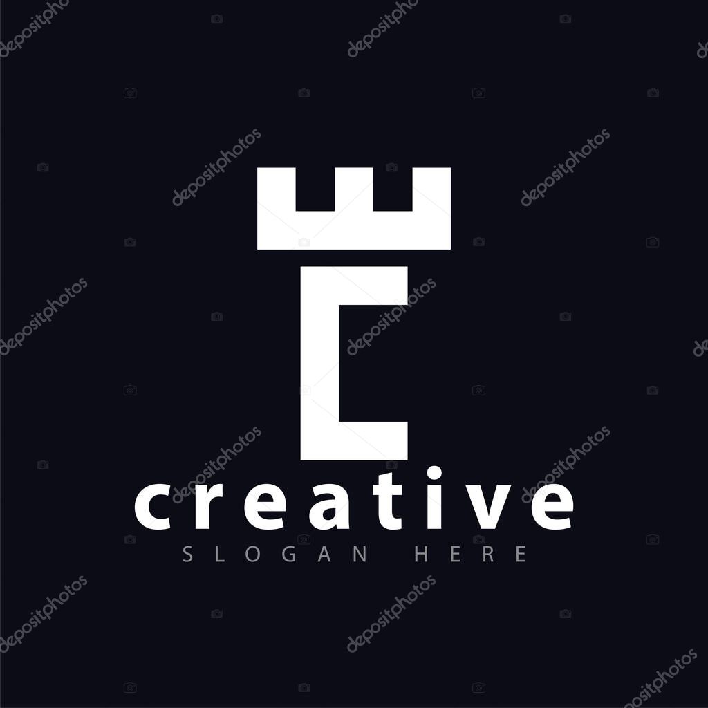 E C Letter Castle Logo vector Template