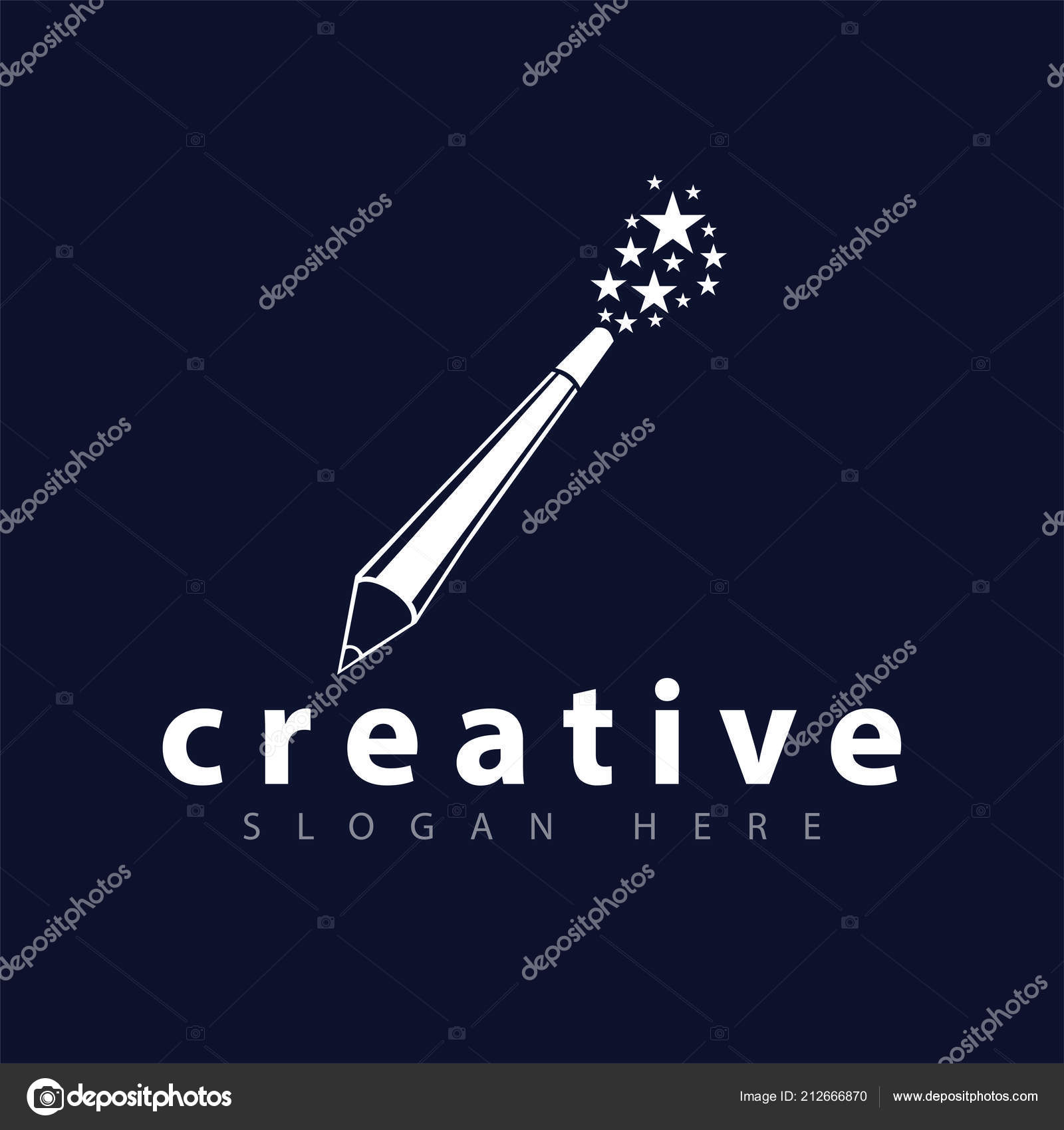 創造的な魔法の鉛筆のロゴ アイコンのベクター テンプレート ストックベクター C Desbayy