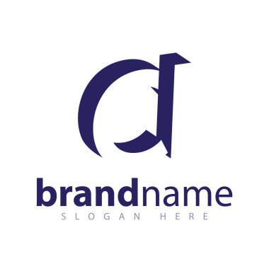 CI ilk harfleri ile negatif boşluk logo simge vektör şablonu