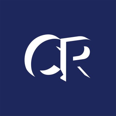 CR ilk harfi ile negatif boşluk logo simge vektör şablonu