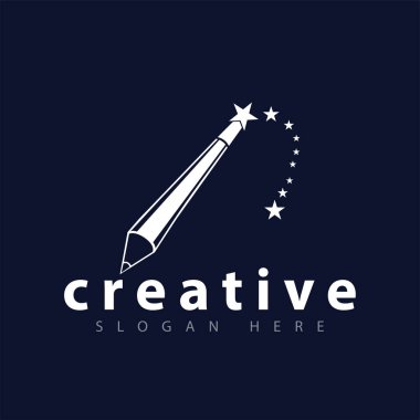 Yaratıcı sihirli kalem logo simge vektör şablonu