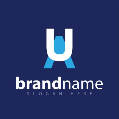 UA ilk harf logo simge vektör şablonu