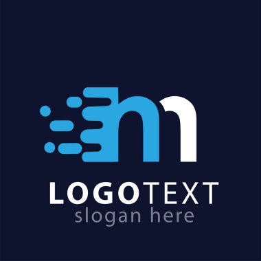H N ilk harf hız logo simge vektör şablonu