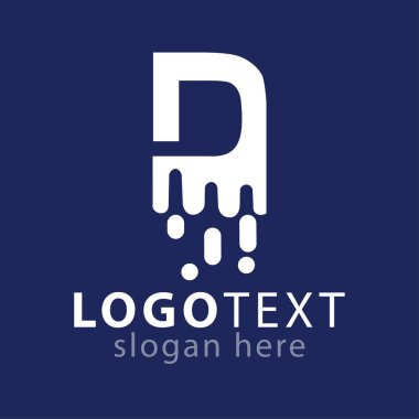 D harfi ile hız piksel logo simge vektör şablonu