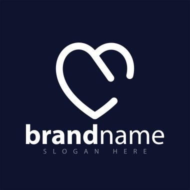 Aşk satırı logo simge vektör şablonu