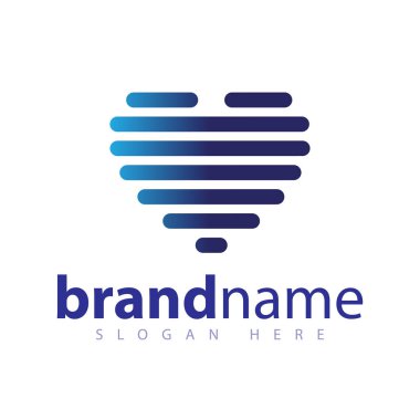 Aşk satırı logo simge vektör şablonu