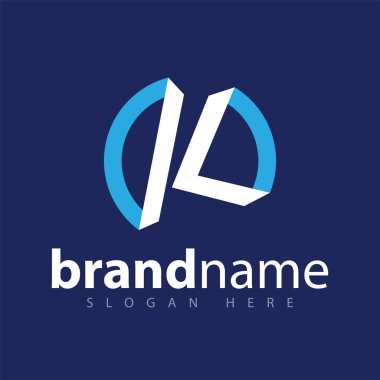 K harfi daire logo simge vektör şablonu