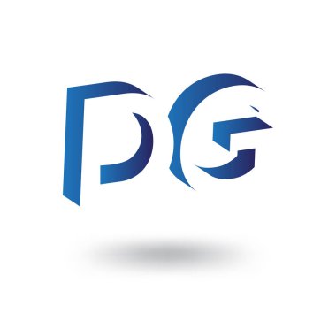 D G ilk harfi ile negatif boşluk logo simge vektör şablonu